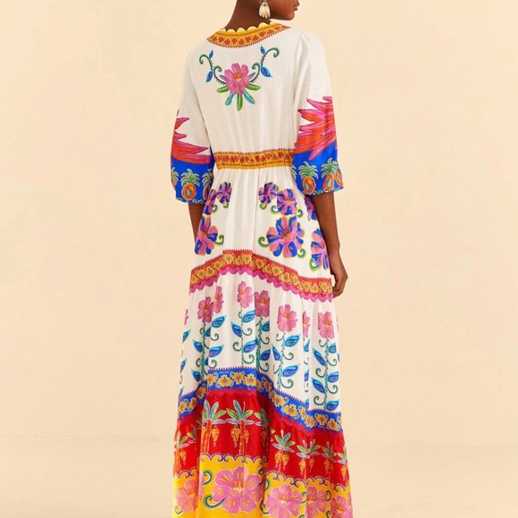 FARM Rio Vibrant Floral Maxi Dress Small - Picture 4 of 5